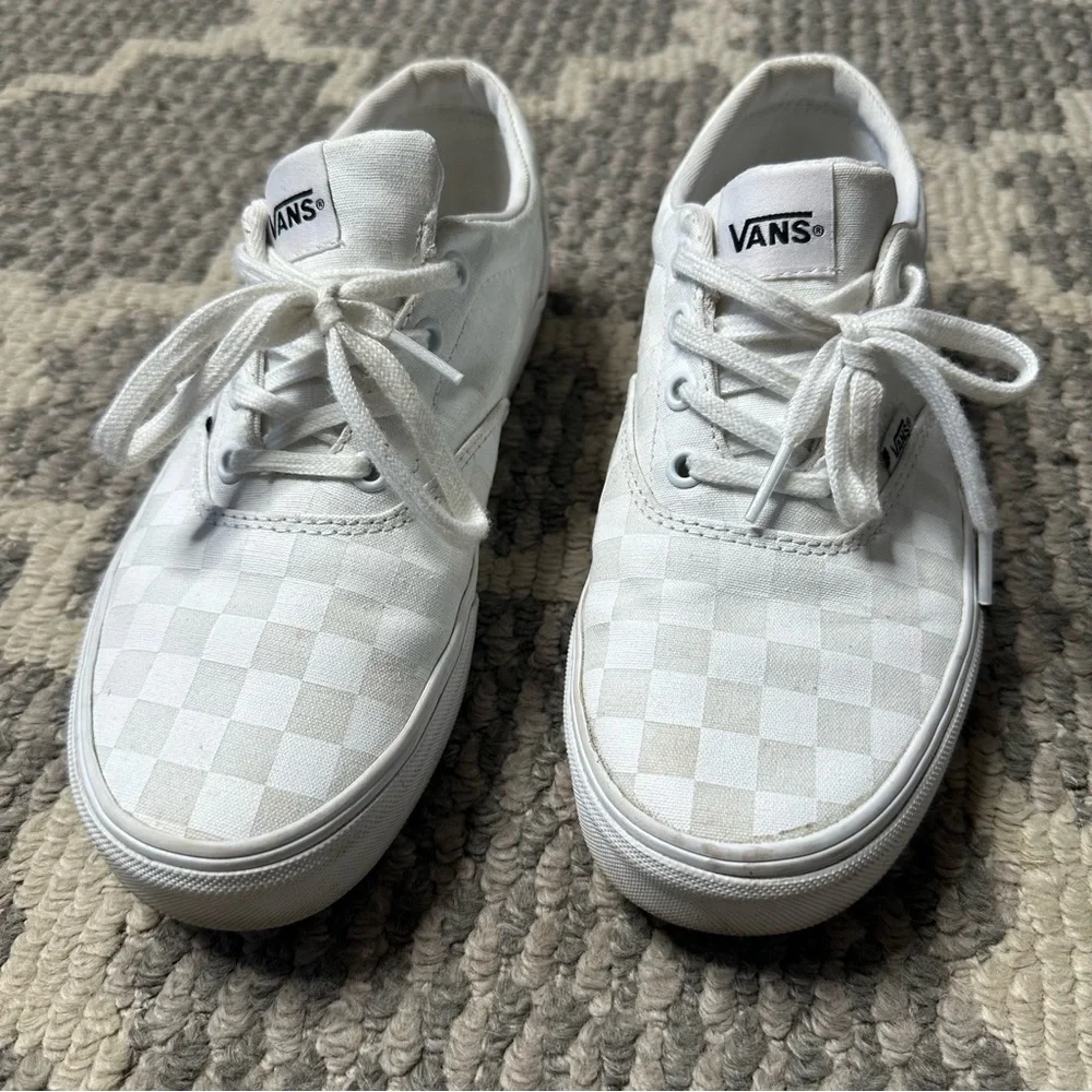 Vans Doheny White Checkerboard Canvas Sneakers - Picture 2 of 6